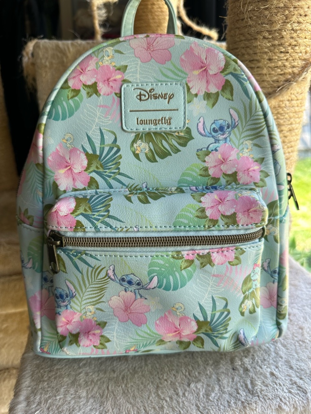 Loungefly Kids Stitch Floral Mini Backpack - Mint & Pink
